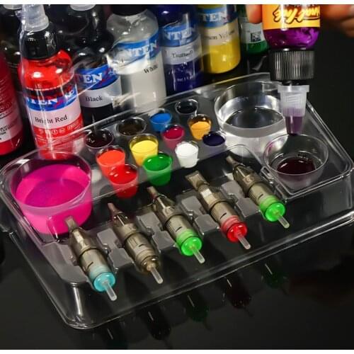 12 pcs/20 pcs/Disposable Tattoo Tray, Eyebrow, Makeup Paint Container Tattoo Accessories