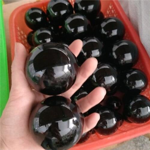 2 PIECES NATURAL STONES Black Obsidian SPHERES HELAING CRYSTAL MASSAGE BLACK OBSIDIAN SPHERE