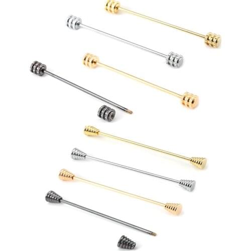 20pcs/lot Tie Collar Bar Openable Angle Collar Pin Barbell Lapel Collar Pin Clip Mens Jewelry Accessory Wholesale