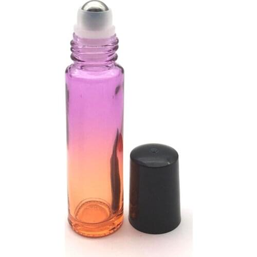 3pcs Essential Oil 10ml Roll Glass Bottle Gradient Red-orange Perfume Empty Roller on Ball Thick Glass Bottle