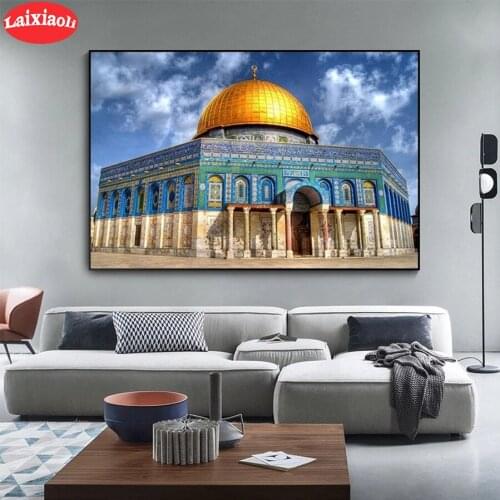 5D Diamond Embroidery Masjid Al Aqsa and Dome The Rock Diamond Painting religion Full Square Mosaic Cross Stitch Handmade Gift