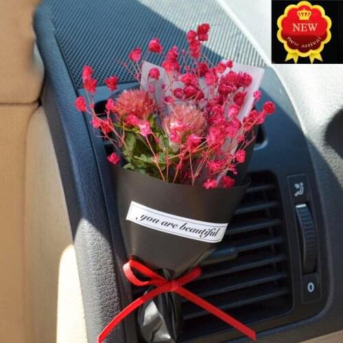 Auto Car Air Freshener Natural plants Dry Flower PVC Handmade Air Conditioning Cleaner Fragrancet Clip Gift Car Perfume Diffuser