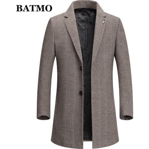 BATMO 2021 new arrival winter wool thicked trench coat men, warm jackets,plus-size M-4XL 2020