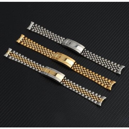 Top quality 20mm Silver Gold Stainless steel WatchBands For role strap for DATEJUST Watch band Submarine Wristband Bracelet