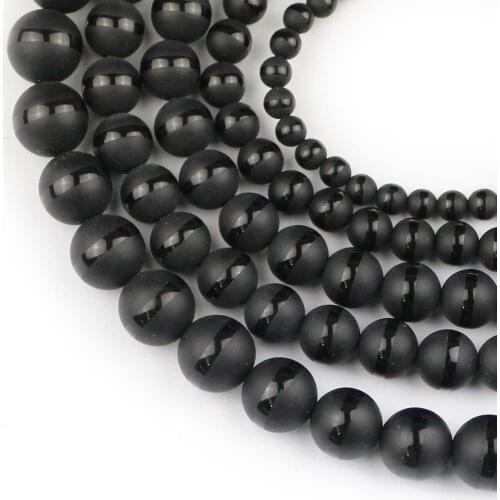 HGKLBB Black striped carnelian Onyx Matte Natural Stone Round Loose Beads For Jewelry Making 4/6/8/10MM bracelet necklace DIY