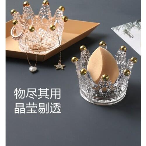 Net celebrity beauty egg holder holding gourd sponge egg dustproof storage puff holder crystal glass makeup egg holder
