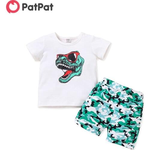 PatPat Baby / Toddler Dinosaur Tee and Shorts Set