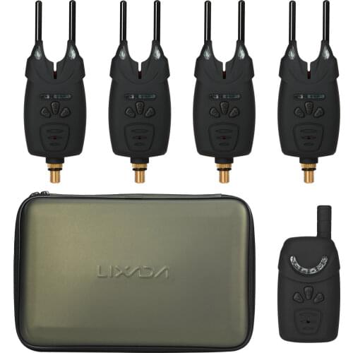 Lixada JY-7 Electronic Fishing Alerts Bite Alarm LED Wireless Fishing Alarm Digital Fishing Receiver Sound Alert Kit with Case