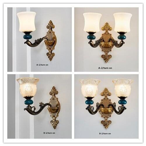 European wall lamp living room dining room bedroom study hotel hotel duplex building wall zinc alloy crystal wall lamp