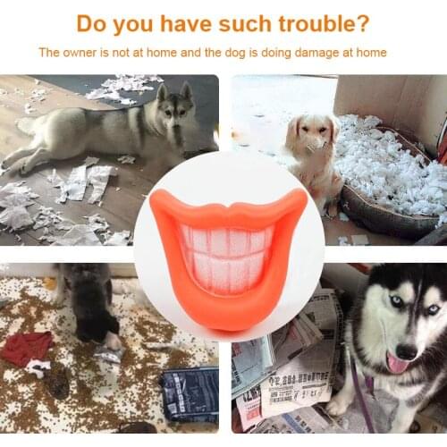 Pet Dog Ball Teeth Funny Trick Toy Puppy Chew Toy Rubber Dog Toys Squeak Ball Dog Toys Pet Puppy Toys Interactive Cat Toy
