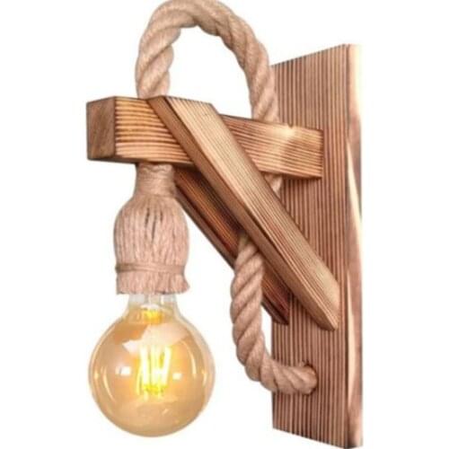 New Modern Antique House Wooden Authentic Rope Pendant Lamp Wall sconce sconce