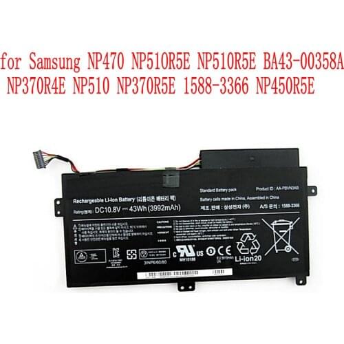 Original AA-PBVN3AB Laptop Battery For Samsung Np470 NP51OR5E NP510R5E BA43-00358A NP370R4E NP510 NP370R5E 1588-3366 NP450R5E