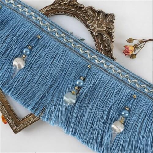 13M Curtain Trims Embroidery Lace Ribbon Sofa Dress Costumes Tablecloth Curtains Tassel Fringe Ball Beads Accessories Home Decor