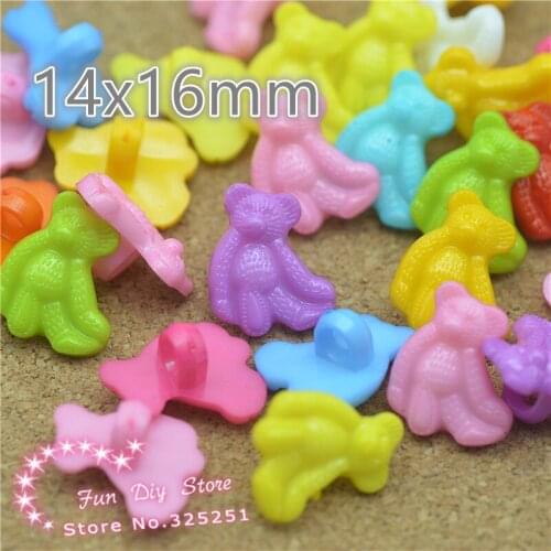 50pcs bear plastic cartoon button mix color wholesale Childrens clothes button accessories