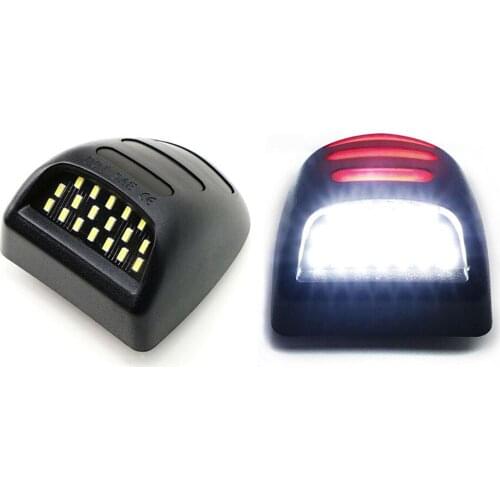 2 Pcs Red White For Chevrolet Silverado Avalanche Traverse Tahoe Suburban LED Car Number License Plate Light Lamp Assembly Auto