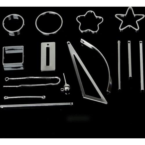 Wholesale Price Mixed Geometric Shape Rhodium Color Charms Pendants Fit DIY Earring Necklace Choker Jewelry Making