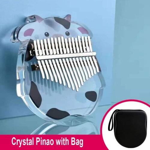 Full Transparent Thumb Teclado African Calimba Finger Piano with Kalimba Carry Case 17-tone Musical Instrument High Performance