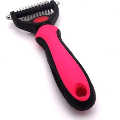 Pet Cat Dog Comb Stainless Double-sided Brush Large Dogs Long hair Open Knot Rake Knife Pet Grooming supplies