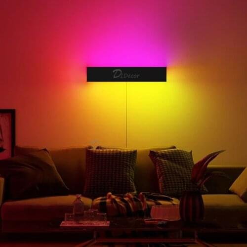 Modern RGB LED Wall lamp Living Room Indoor Decoration Colorful Bedroom Bedside Wall lights Dining Room Lighting Dimmable Lights