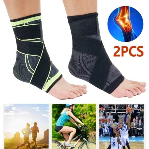 2 PCS Sport Ankle Support Nylon Elastic High Protect Sports Ankle Equipment Safety Running Basketball Ankle Brace Support