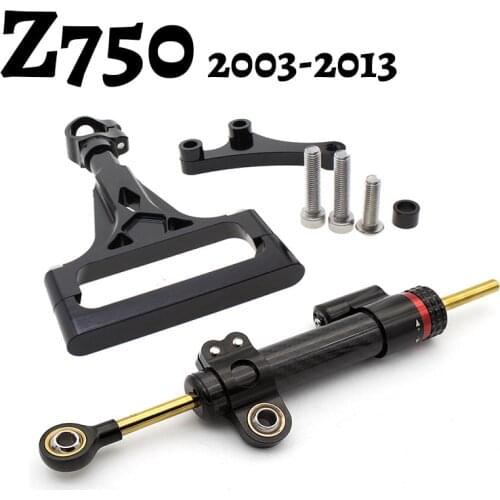 Fiber Carbon Steering Damper Stabilizer Motorcycle Dampers Mount Bracket Support Kit For Kawasaki Z750 Z750R Z 750 2003-2013