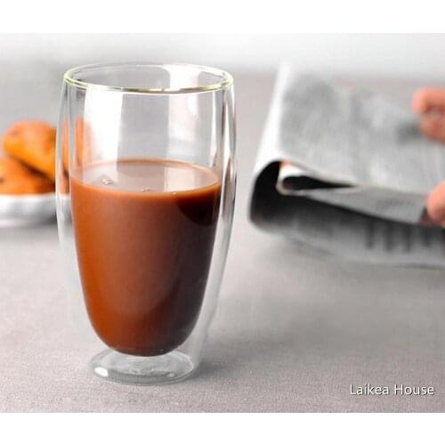 Heart Love Shaped Double Wall Glass Mug 180/240 ml Resistant Tea Cup Milk Juice Cup Drinkware Coffee Cups Mug Gift