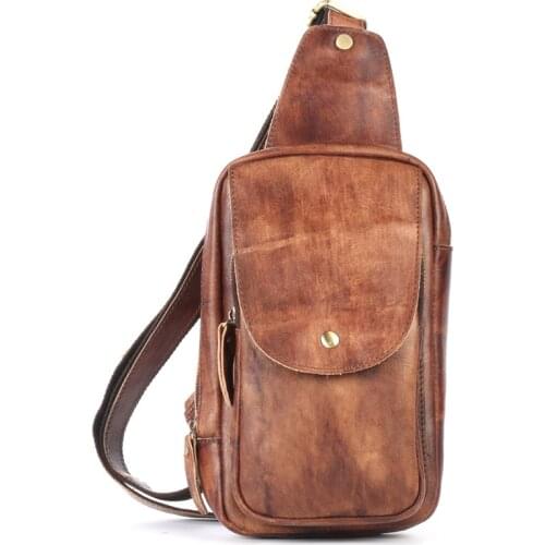 New Men Natural leather chest crossbody bags men messenger bag high quality chest waist pack Male genuine leather messenger bag