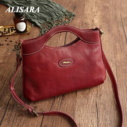 Vintage leather art personality small computer handbag Vintage Tote for Woman crossbody bags Ipad Messenger bag Shoulder bag
