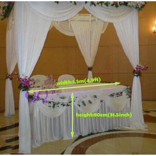 Wedding decorations wedding white Table Cover deluxe marriage Table Skirt With drape Wedding ivory table decorations