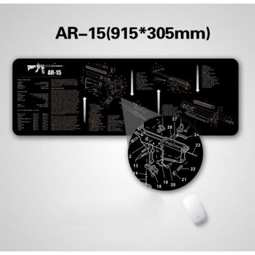 Tactical Rifle Gun Cleaning Bench Rubber Mat with All Part List Printing and Instruction for AR-15 AK47 remington 870 Mouse Pad