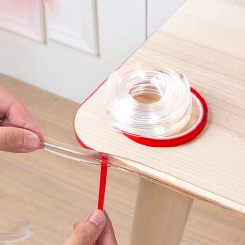 Infant Baby Safety Corner Protection Strip Guards 1m Transparent Table Edge Furniture Corner Protectors Soft PVC Bumper