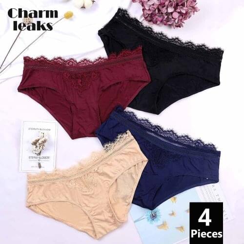 Charmleaks Womens Lace Panties Sexy Hipster Underwear V String Ladies Panties Briefs soft Skin-friendly Cotton Breathable Hot