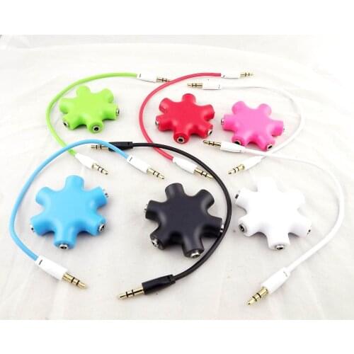 10pcs 20cm 3.5mm Earphone Headphone Audio Aux Splitter 1 Male to 2 3 4 5 Female Port Cable