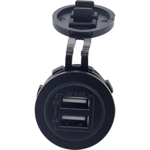 12-24VDC Car Dual 2.4A USB Port Power Outlet w/ LED Backlight