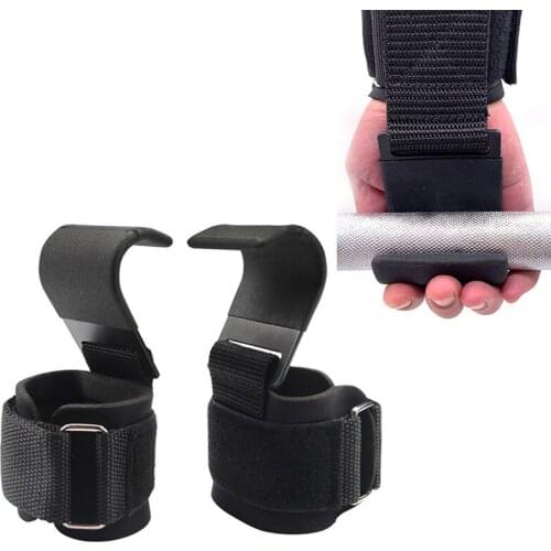 2 Pcs Weight Lifting Hooks Hand-bar Wrist Straps Gym Fitness Hook Weight Strap Pull-ups Power Lifting Gloves For Weight Training