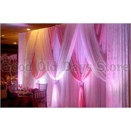 2022 New 10ft x 20ft Pink with White Wedding backdrop with beautiful drapes Wedding Decoration