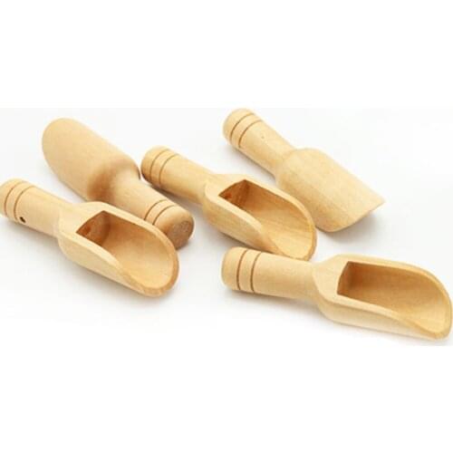 3pcs Wood Herb Powder Spoon Rice Spice Salt Sugar Flour Scoops Spoon Wooden Kitchen Cooking Baking Tools