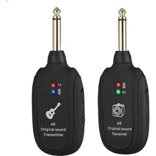 UHF Guitar Wireless System Transmitter Receiver Built-in Rechargeable wireless guitar transmitter