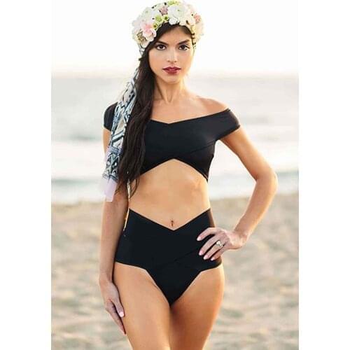 Angelsin Black Special Design Bikini Suit