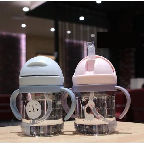 Childrens Plastic Sippy Cups With Scale And Gravity Ball Baby Learn To Drink Water Choke Water Cups Fall And Leak Proof