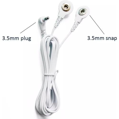 Extra 3.5mm Snap Electrode Leading Wire Cable Conductive Line for Tens Unit Electric Body Therapy Massager Electrodes Gel Pads