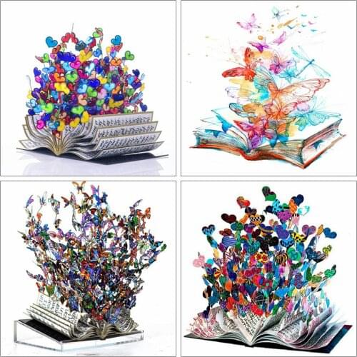 EverShine 5D Diamond Embroidery Book Picture Diamond Painting Full Square Landscape Rhinestones Mosaic Heart Wall Decor