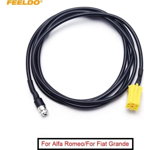 FEELDO 1PC Car MINI ISO 6Pin to 3.5MM Jack Audio Device External Aux Cable Adapter For Fiat Grande Punto Alfa 159 #AM2812