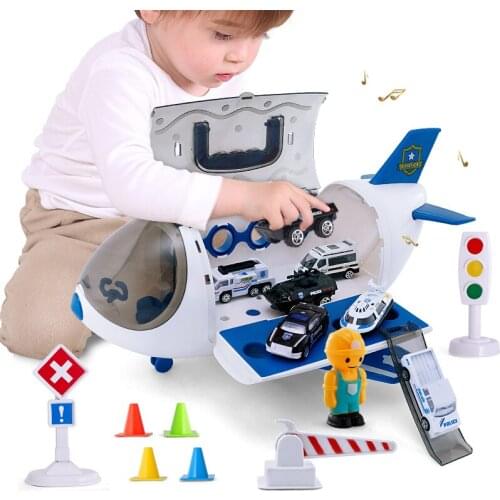 Toy Aircraft Music Story Simulation Track Childrens Toy Large Size Aircraft Storage Passenger Plane Kids Airliner Toy Car