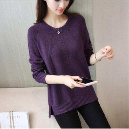 Korean Pullover knit Sweater Women 2020 New Autumn Loose Long sleeves O-neck sweaters Female Thick Warm Pullovers Tops
