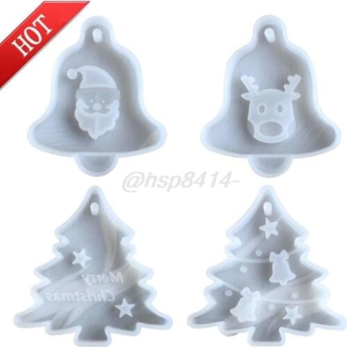 Crystal Epoxy Resin Mold Christmas Tree Elk Pendant Casting Silicone Mould Handmade DIY Craft Jewelry Making Tool christmas mold