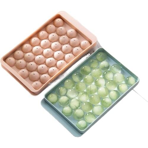 Ice Cube Tray Round Cubes Plastic Ice Cube Maker Mold with Lids for Ice Cream Party Whiskey Cocktail Cold Drink