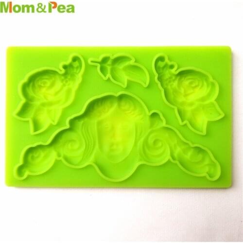 Mom&Pea GX279 Woman Shaped Silicone Mold Cake Decoration Fondant Cake 3D Mold Food Grade