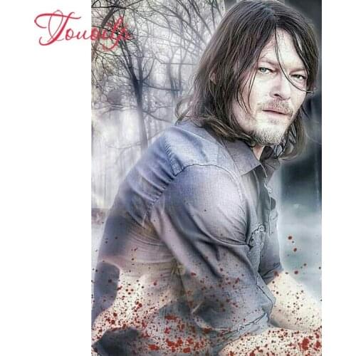 Diy The Walking Dead 5d Diamond Painting Cross Stitch Diamond Embroidery swan picture 5d round diamond mosaic pink rose pattern