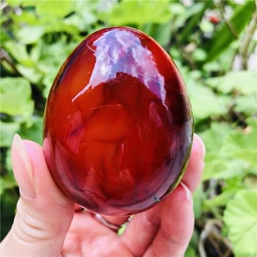 Natural Colorful Red Agate Egg Polished Quartz Crystal Healing stones